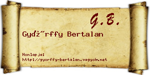 Győrffy Bertalan névjegykártya